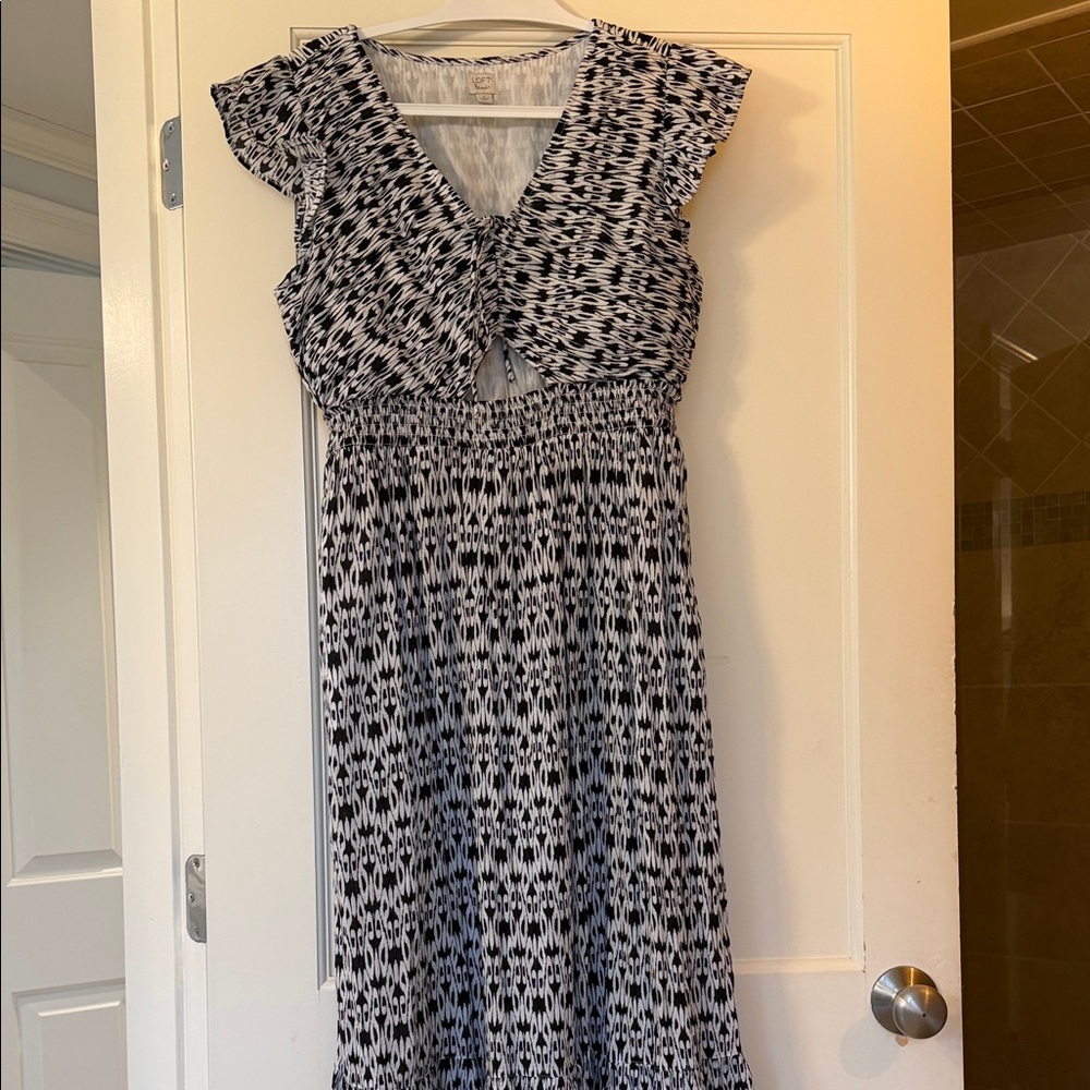 LOFT Beach Black and White Maxi Dress